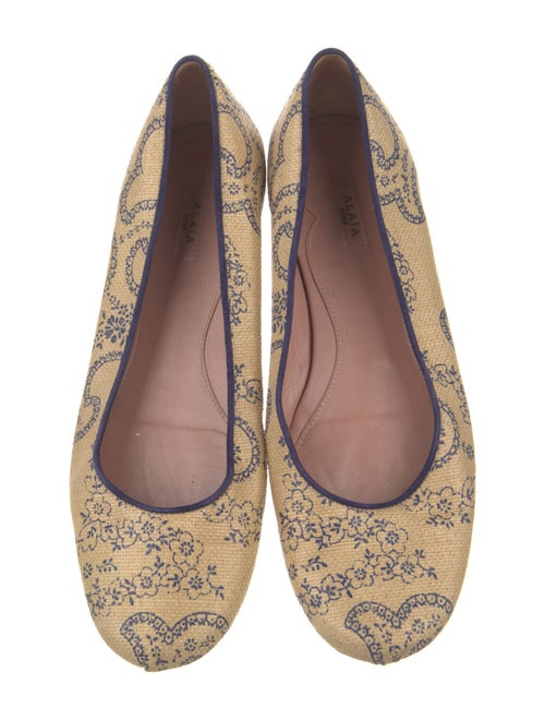Alaïa Raffia Printed Ballet Flats