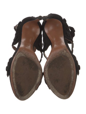Alaïa Suede T-Strap Sandals