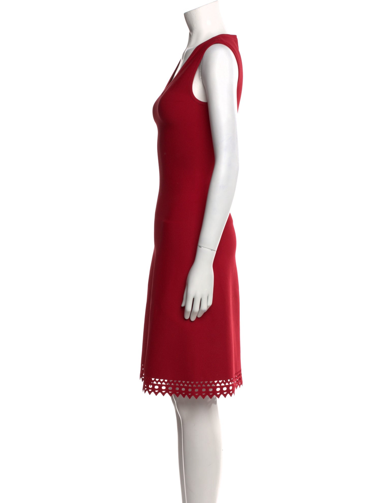 Alaïa V-Neck Knee-Length Dress