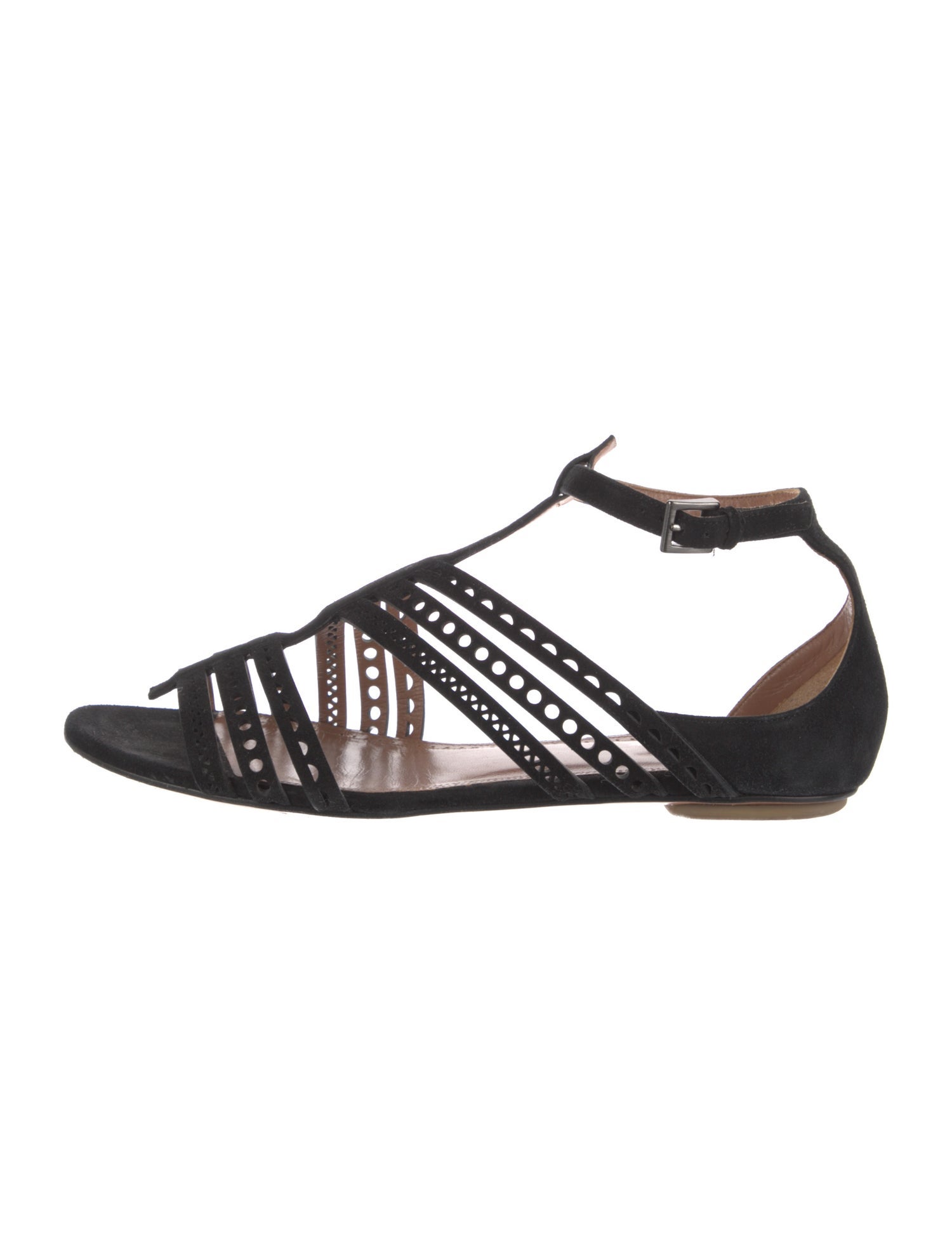 Alaïa Suede Lasercut Accents Gladiator Sandals