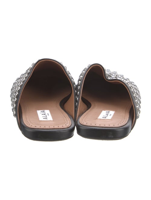 Alaïa Leather Crystal Embellishments Mules