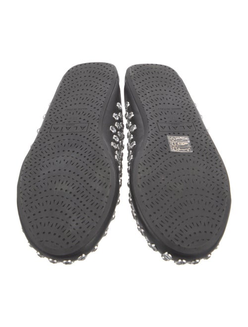 Alaïa Leather Crystal Embellishments Mules