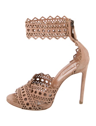 Alaïa Suede Animal Print Sandals