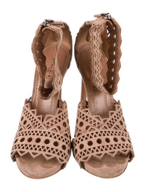 Alaïa Suede Animal Print Sandals