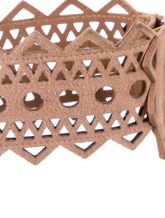 Alaïa Suede Animal Print Sandals