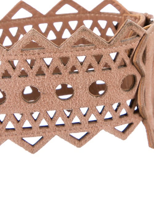 Alaïa Suede Animal Print Sandals