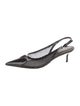 Alaïa Mesh Leather Trim Embellishment Slingback Pumps