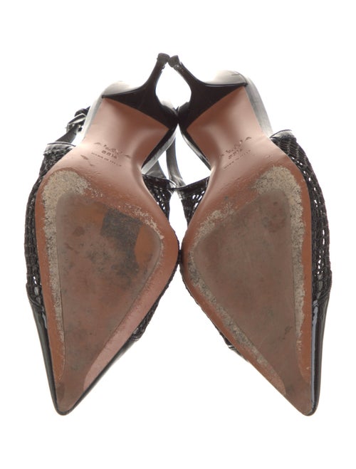 Alaïa Mesh Leather Trim Embellishment Slingback Pumps