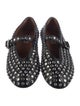 Alaïa Leather Crystal Embellishments Mary Jane Flats