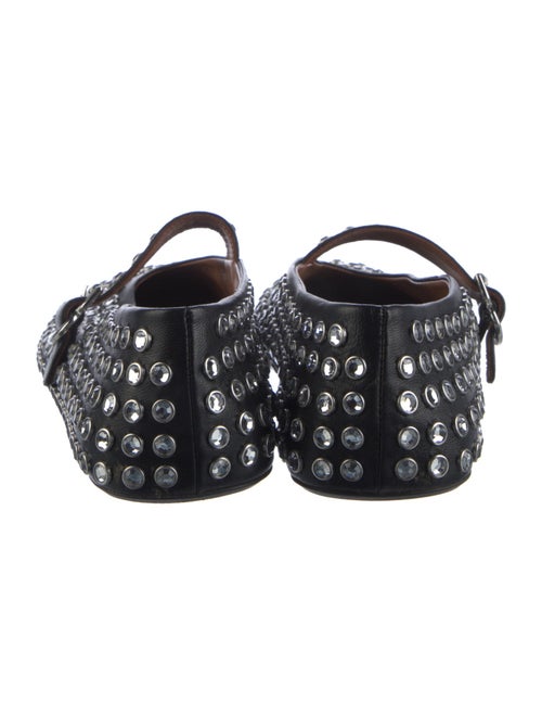 Alaïa Leather Crystal Embellishments Mary Jane Flats