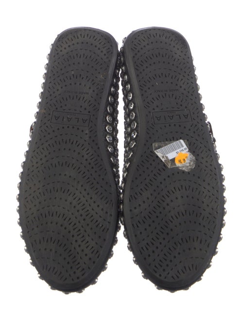 Alaïa Leather Crystal Embellishments Mary Jane Flats