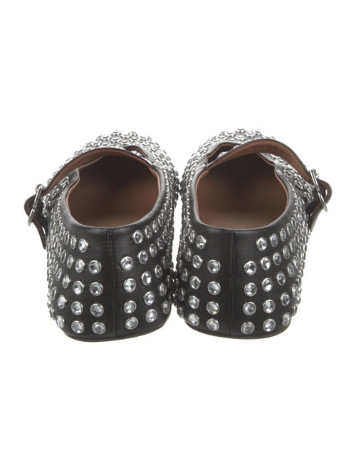 Alaïa Leather Crystal Embellishments Mary Jane Flats