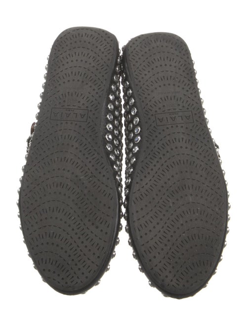 Alaïa Leather Crystal Embellishments Mary Jane Flats