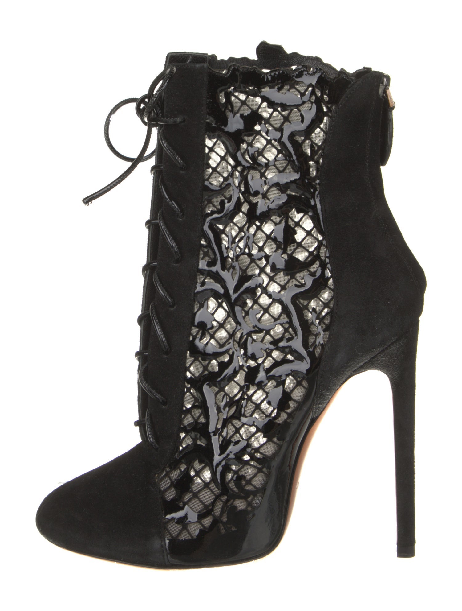 Alaïa Mesh Printed Lace-Up Boots