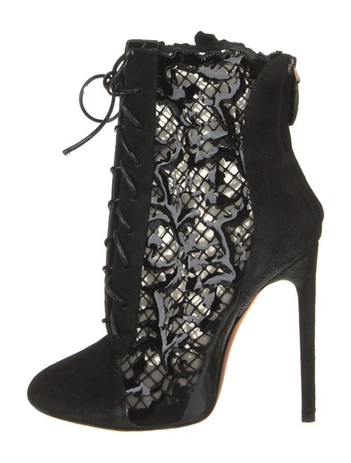 Alaïa Mesh Printed Lace-Up Boots