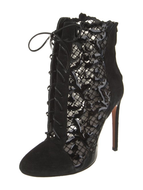 Alaïa Mesh Printed Lace-Up Boots