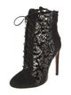 Alaïa Mesh Printed Lace-Up Boots