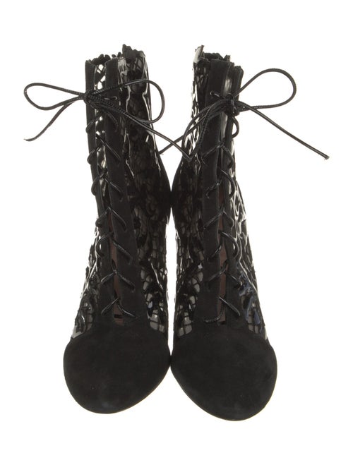 Alaïa Mesh Printed Lace-Up Boots