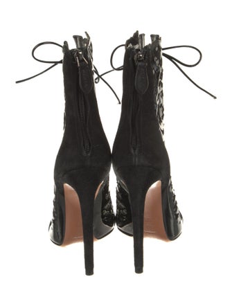 Alaïa Mesh Printed Lace-Up Boots