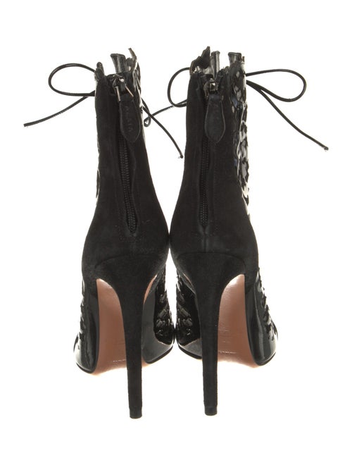 Alaïa Mesh Printed Lace-Up Boots