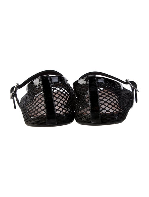Alaïa Mesh Leather Trim Embellishment Mary Jane Flats