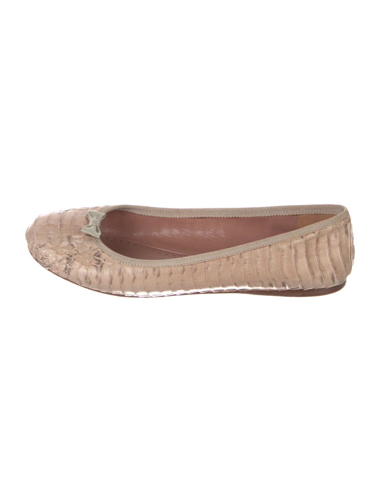Alaïa Leather Animal Print Ballet Flats