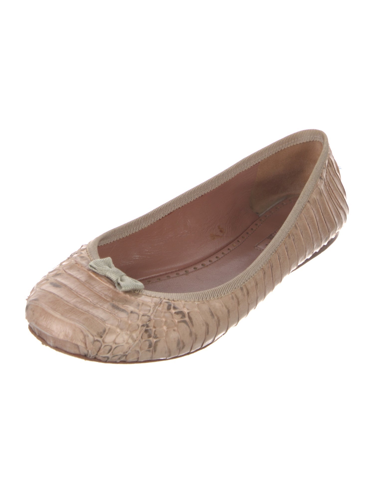 Alaïa Leather Animal Print Ballet Flats