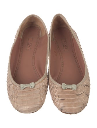 Alaïa Leather Animal Print Ballet Flats