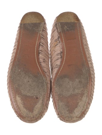 Alaïa Leather Animal Print Ballet Flats