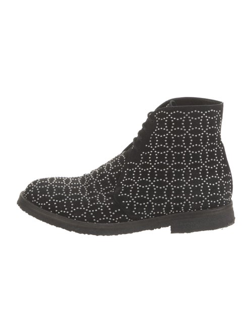 Alaïa Suede Studded Accents Lace-Up Boots
