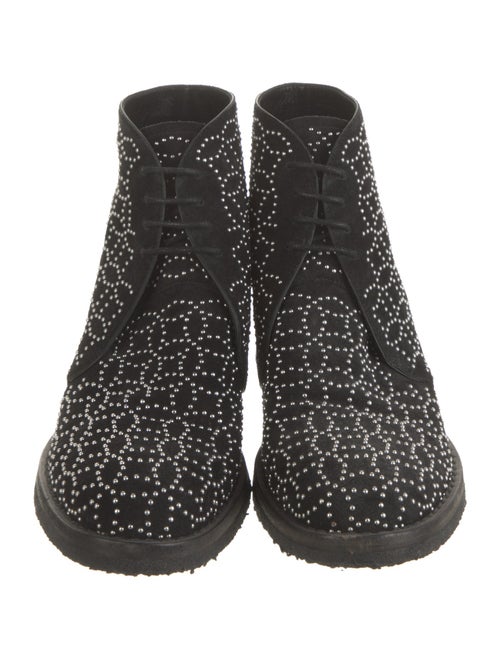 Alaïa Suede Studded Accents Lace-Up Boots