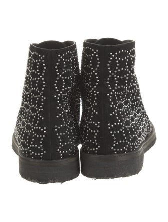 Alaïa Suede Studded Accents Lace-Up Boots