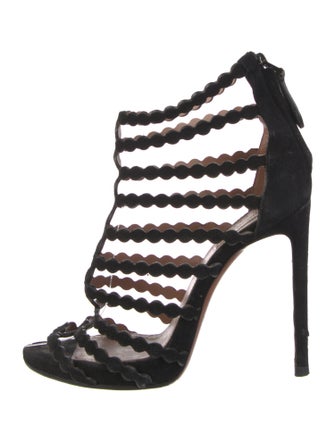 Alaïa Suede Studded Accents Gladiator Sandals