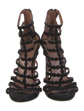Alaïa Suede Studded Accents Gladiator Sandals
