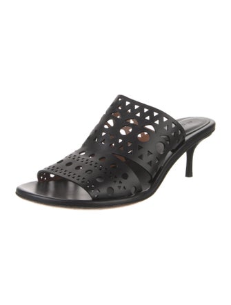 Alaïa Leather Lasercut Accents Slides
