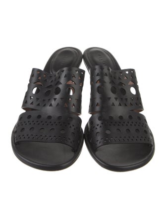 Alaïa Leather Lasercut Accents Slides