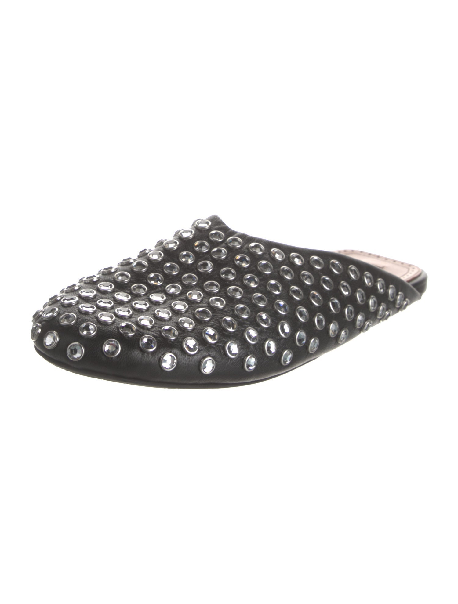 Alaïa Leather Crystal Embellishments Mules