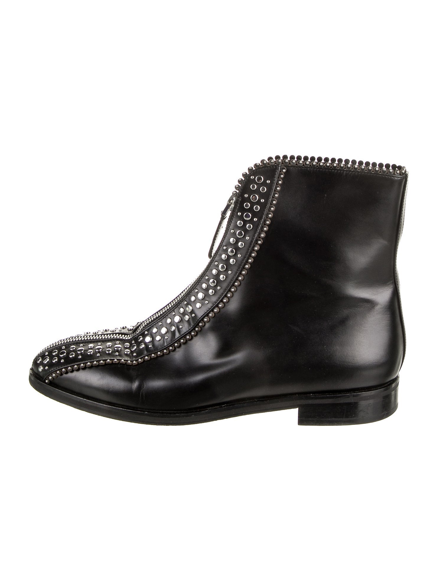 Alaïa Leather Studded Accents Combat Boots