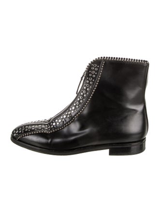 Alaïa Leather Studded Accents Combat Boots