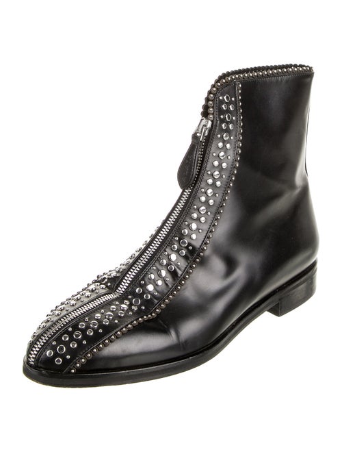 Alaïa Leather Studded Accents Combat Boots