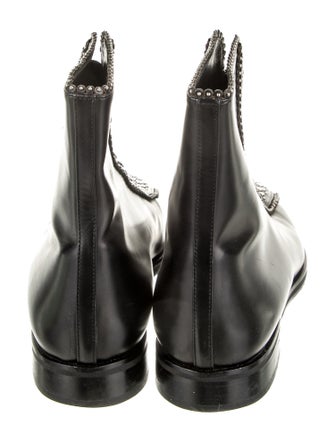 Alaïa Leather Studded Accents Combat Boots