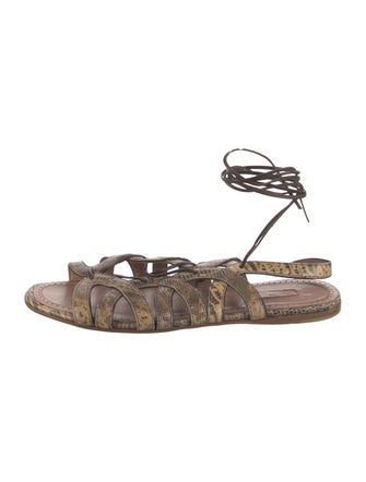 Alaïa Lizard Animal Print Gladiator Sandals