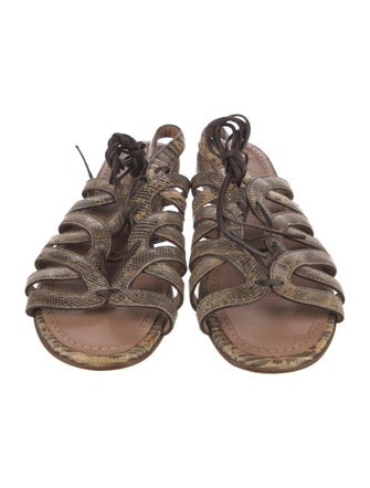 Alaïa Lizard Animal Print Gladiator Sandals