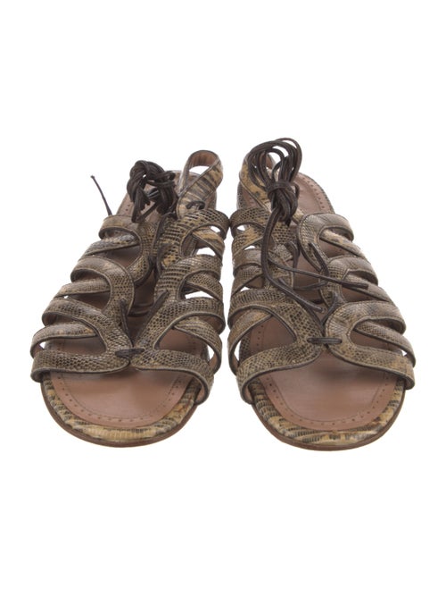 Alaïa Lizard Animal Print Gladiator Sandals
