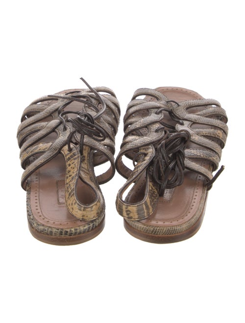 Alaïa Lizard Animal Print Gladiator Sandals