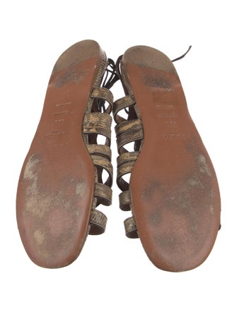 Alaïa Lizard Animal Print Gladiator Sandals