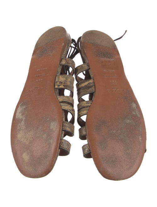 Alaïa Lizard Animal Print Gladiator Sandals