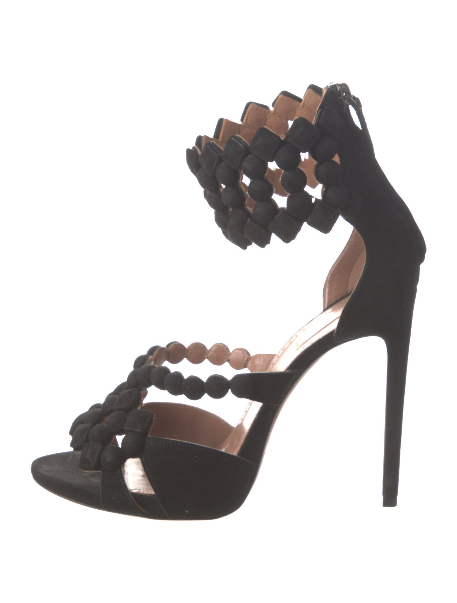 Alaïa Suede Cutout Accent Sandals