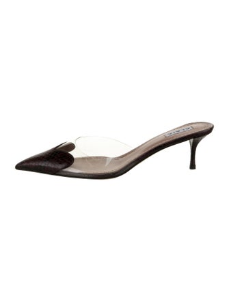 Alaïa Embossed Leather Mules
