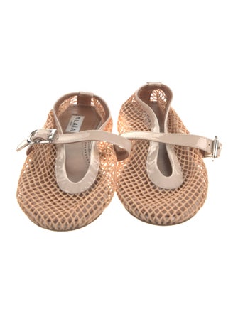 Alaïa Mesh Leather Trim Embellishment Ballet Flats
